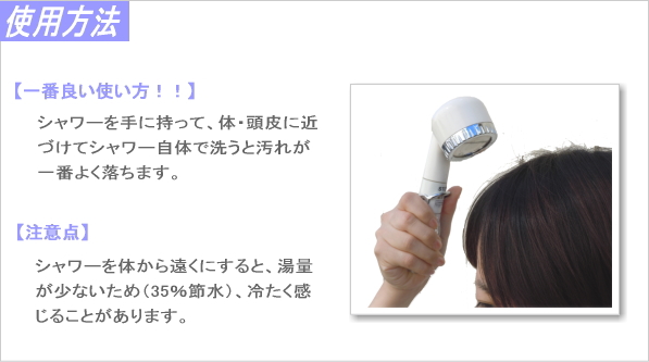 シャワーヘッド「宝石シャワー」ご使用方法