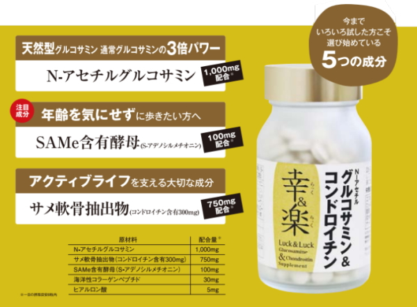 グルコサミン&コンドロイチンの「幸&楽(Luck&Luck)」
